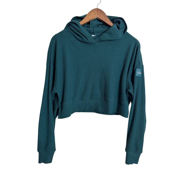 Alo Yoga Muse Hoodie in Midnight Green Womans Small - Picture 5 of 7
